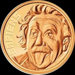 Moeda SAPIENS, com o rosto de Einstein